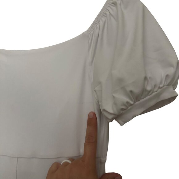 Susana Monaco Off-The-Shoulder Midi Dress Size Small High Low Hem White New - Picture 6 of 11